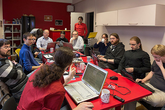 Meet-up of French OTRS volunteers in Wikimedia France's office on November 29, 2014.